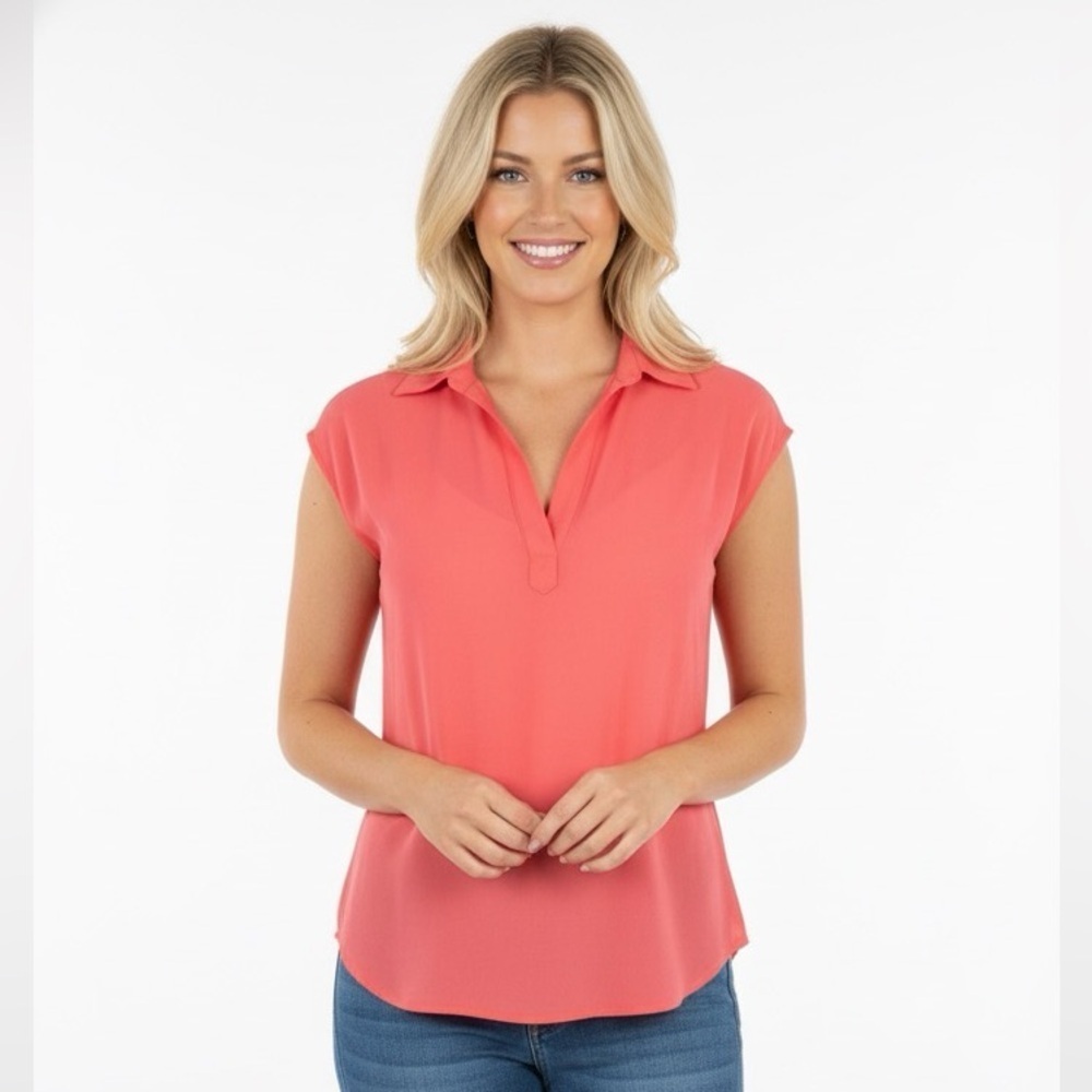Pleione size small coral sleeveless top